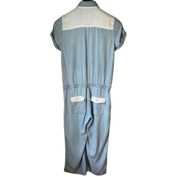Vineyard Vines Lightweight Denim Jumpsuit, Size 4 Pockets! Straight Leg preppy - Picture 2 of 11